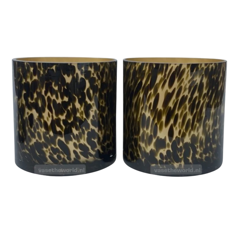 Waxinelichthouders Celtic Cheetah bruin  Set van 2 stuks.