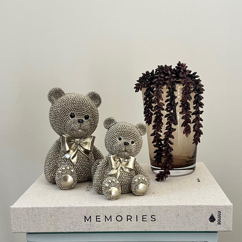 Sculptuur Teddybeer S glinster goud