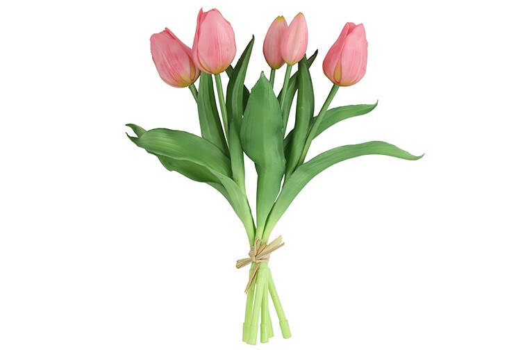 Real Touch boeket kunst Tulpen Roze 5 stuks