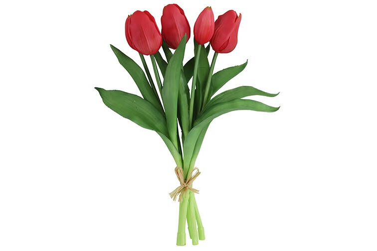 Real Touch boeket kunst Tulpen Fuchsia  5stuks