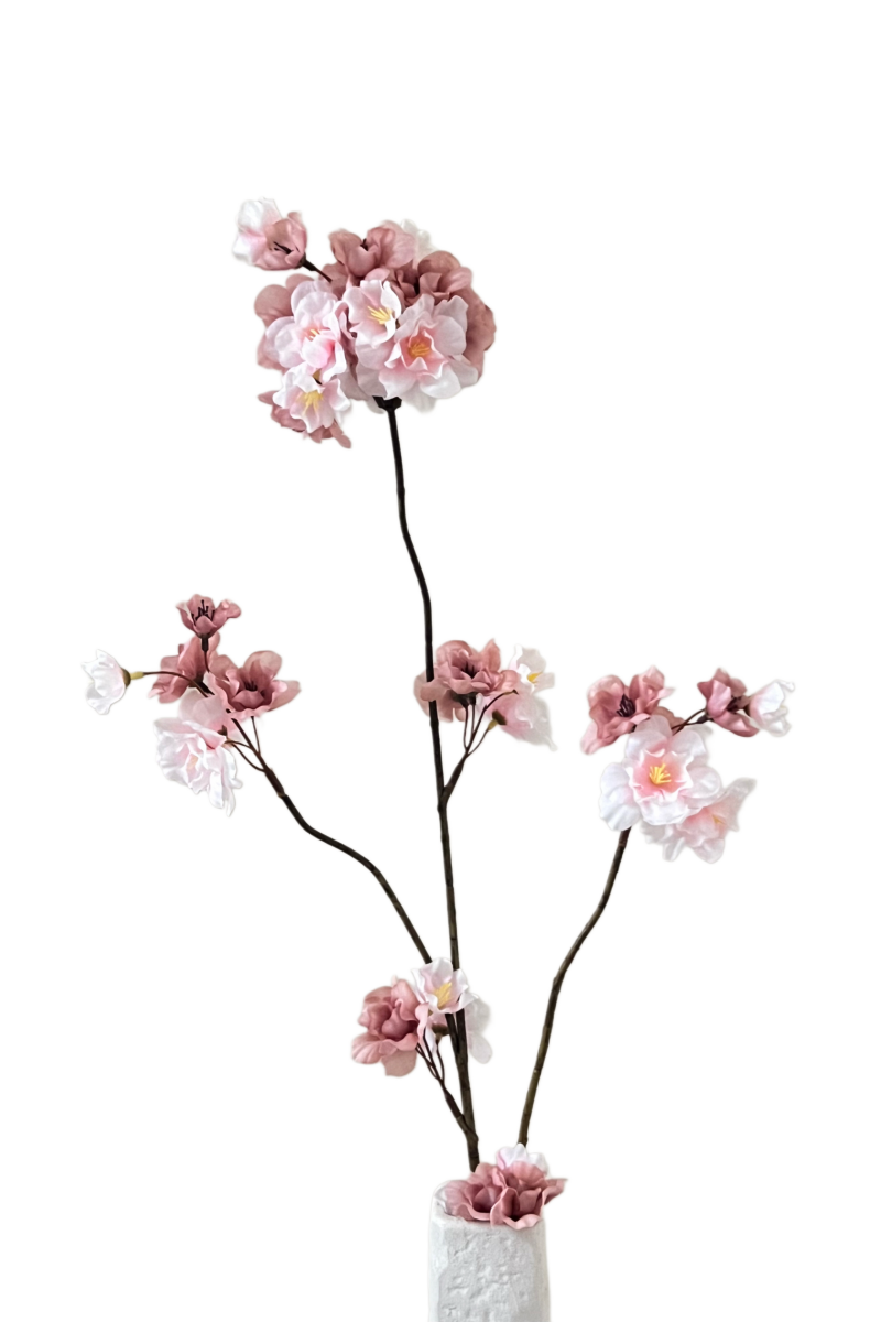 Zijden Bloesemtak Prunus Malaga Lichtroze/Oudroze