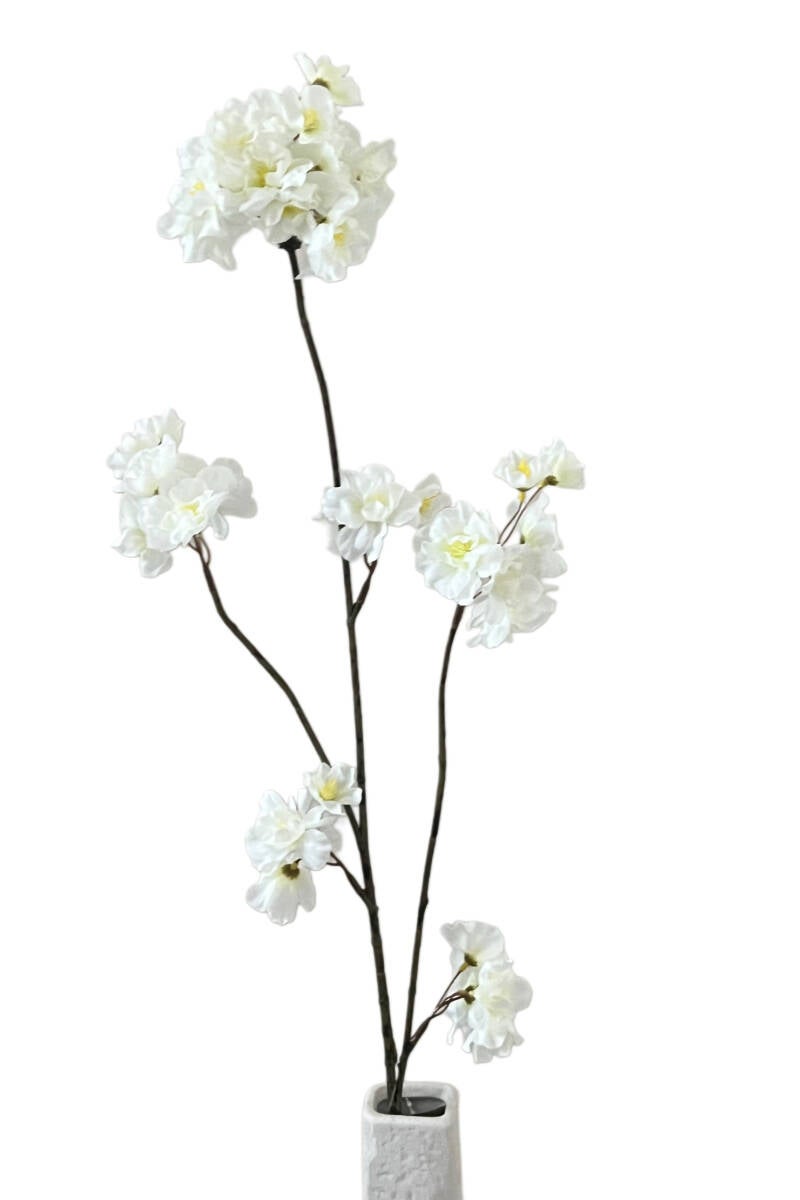 Zijden bloesemtak Prunus malaga wit