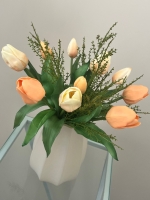 Real Touch kunst tulpen met vaas
