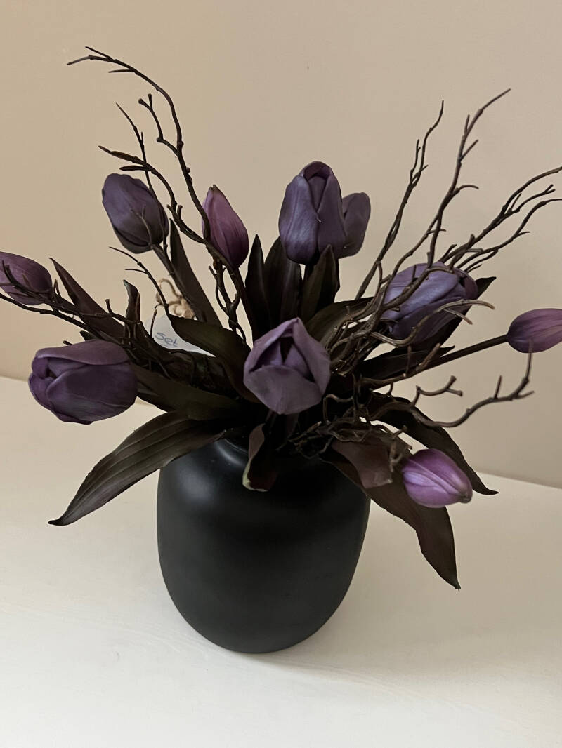 Real Touch boeket kunst  tulpen met vaas