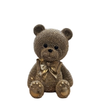 Sculptuur Teddybeer M glinster goud
