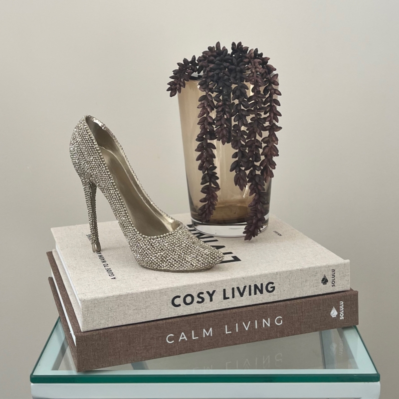 Sculptuur pump glinster goud